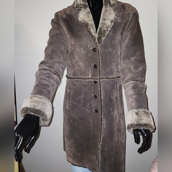 Express Jackets & Blazers - Y2K Express Penny Lane Suede And Faux Fur Coat Size M